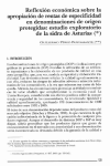 Reflexi&oacute;n econ&oacute;mica sobre la apropriaci&oacute;n de rentas de especificidad en denominaciones de origen protegidas: estudio exploratorio de la sidra de Asturias