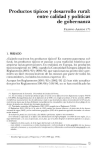 Productos t&iacute;picos y desarrollo rural: entre calidad y pol&iacute;ticas de gobernanza