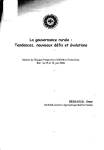 La gouvernance rurale : tendances, nouveaux d&eacute;fis et &eacute;volutions
