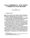 Italia Meridional : actualidad y perspectivas de regadio