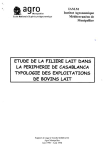 Etude de la fili&egrave;re lait dans la p&eacute;riph&eacute;rie de Casablanca : typologie des exploitations de bovins lait