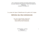 Le syst&egrave;me des signes d'identification de la qualit&eacute; et de l'origine : d&eacute;finition des r&ocirc;les institutionnels