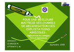 Pour une meilleure ma&icirc;trise des charges de m&eacute;canisation des exploitations agricoles