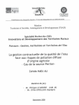 La gestion contractuelle de la qualit&eacute; de l'eau face aux risques de pollution diffuse d'origine agricole