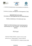 Impact socio&eacute;conomique des investissements hydrauliques au Sud tunisien