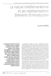 La nature m&eacute;diterran&eacute;enne et ses repr&eacute;sentations
