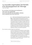La nouvelle organisation territoriale et le d&eacute;veloppement de l'&eacute;levage
