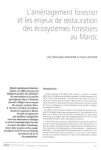 L'am&eacute;nagement forestier et les enjeux de restauration des &eacute;cosyst&egrave;mes forestiers au Maroc