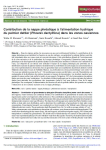 Contribution de la nappe phr&eacute;atique &agrave; l'alimentation hydrique du palmier dattier (Phoenix dactylifera) dans les zones oasiennes