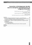 Innovation et d&eacute;veloppement durable dans les entreprises agroalimentaires du Languedoc-Roussillon