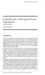 La biodiversit&eacute; : entre protection et exploitation. Aspects juridiques