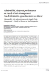 Vuln&eacute;rabilit&eacute;, risque et performance en Supply Chain Management : cas de l'industrie agroalimentaire au Maroc