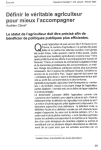 D&eacute;finir le v&eacute;ritable agriculteur pour mieux l'accompagner