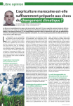 L'agriculture marocaine est-elle suffisamment pr&eacute;par&eacute;e aux chocs du changement climatique ?