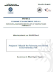 Analyse de lefficacit&eacute; des Paiements pour Services Environnementaux PSE