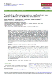 Productivit&eacute; et efficience des syst&egrave;mes agroforestiers &agrave; base doliviers au Maroc : cas de Moulay Driss Zerhoun