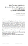 Business models des organisations marchandes et productives de lagriculture urbaine