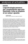 Lagro&eacute;cologie passera par lexploitation agricole familiale riche en emplois et en valeur ajout&eacute;e