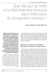 Quel r&ocirc;le pour les for&ecirc;ts et la fili&egrave;re for&ecirc;t-bois fran&ccedil;aises dans l'att&eacute;nuation du changement climatique ?