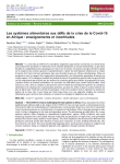 Les syst&egrave;mes alimentaires aux d&eacute;fis de la crise de la Covid-19 en Afrique : enseignements et incertitudes