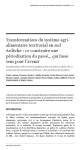 Transformations du syst&egrave;me agri-alimentaire territorial en sud Ard&egrave;che
