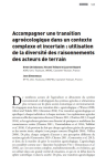 Accompagner une transition agro&eacute;cologique dans un contexte complexe et incertain