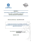 Analyse des moyens de conciliation entre le d&eacute;veloppement des projets photovolta&iuml;ques et lactivit&eacute; agricole des territoires