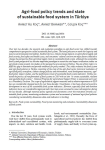 Agri-food policy trends and state of sustainable food system in T&uuml;rkiye