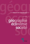 G&eacute;ographie, Economie, Soci&eacute;t&eacute;, vol. 27, n. 1 - Janvier-Mars 2025