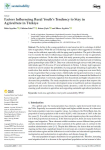 Factors influencing rural youths tendency to stay in agriculture in T&uuml;rkiye