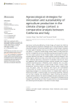 Agroecological strategies for innovation and sustainability of agriculture production in the climate change context: a comparative analysis between California and Italy