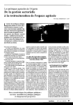 Les politiques agricoles de l'Alg&eacute;rie : de la gestion sectorielle &agrave; la restructuration de l'espace agricole
