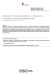 Biodiversit&eacute; et ressources g&eacute;n&eacute;tiques : la difficult&eacute; de la constitution d'un r&eacute;gime international hybride