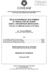 R&ocirc;le &eacute;conomique des femmes et in&eacute;galit&eacute;s de genre dans l'arganeraie marocaine : cas de la commune rurale d'A&iuml;t Mzal [Maroc]