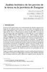 An&aacute;lisis hed&oacute;nico de los precios de la tierra en la provincia de Zaragoza