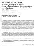 Du terroir au territoire : le sens politique et social de la fragmentation g&eacute;ographique des vignobles