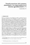 Tranformaciones del consumo alimentario y su repercusi&oacute;n en el sistema agroalimentario
