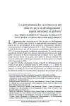 La gouvernance des ressources en eau dans les pays en d&eacute;veloppement : enjeux nationaux et globaux