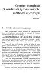 Groupes, complexes et combinats agro-industriels : m&eacute;thodes et concepts