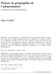 G&eacute;ographie de l'alimentation
