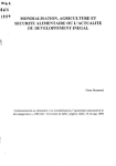 Mondialisation, agriculture et s&eacute;curit&eacute; alimentaire ou l'actualit&eacute; du d&eacute;veloppement in&eacute;gal
