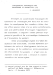 Cons&eacute;quences &eacute;conomiques des transferts de technologie