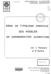 Essai de typologie mondiale des mod&egrave;les de consommation alimentaire