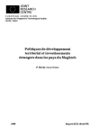 Politiques de d&eacute;veloppement territorial et investissements &eacute;trangers dans les pays du Maghreb