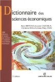 Dictionnaire des sciences &eacute;conomiques