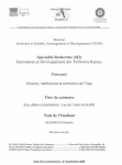 R&ocirc;les et contributions des institutions rurales dans la gestion durable des ressources naturelles et la construction des territoires ruraux