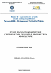 Etude socio-&eacute;conomique sur l'introduction des outils innovants en agriculture