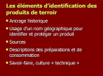 Les &eacute;l&eacute;ments d'identification des produits de terroir