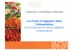 Les fruits et l&eacute;gumes dans l'alimentation : les connaissances sur les politiques d'interventions