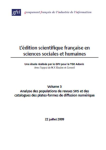 L&eacute;dition scientifique fran&ccedil;aise en sciences humaines et sociales